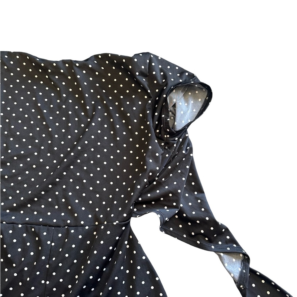 Rolla Coster Black Polka Dot Off-Shoulder Romper - Picture 2 of 4